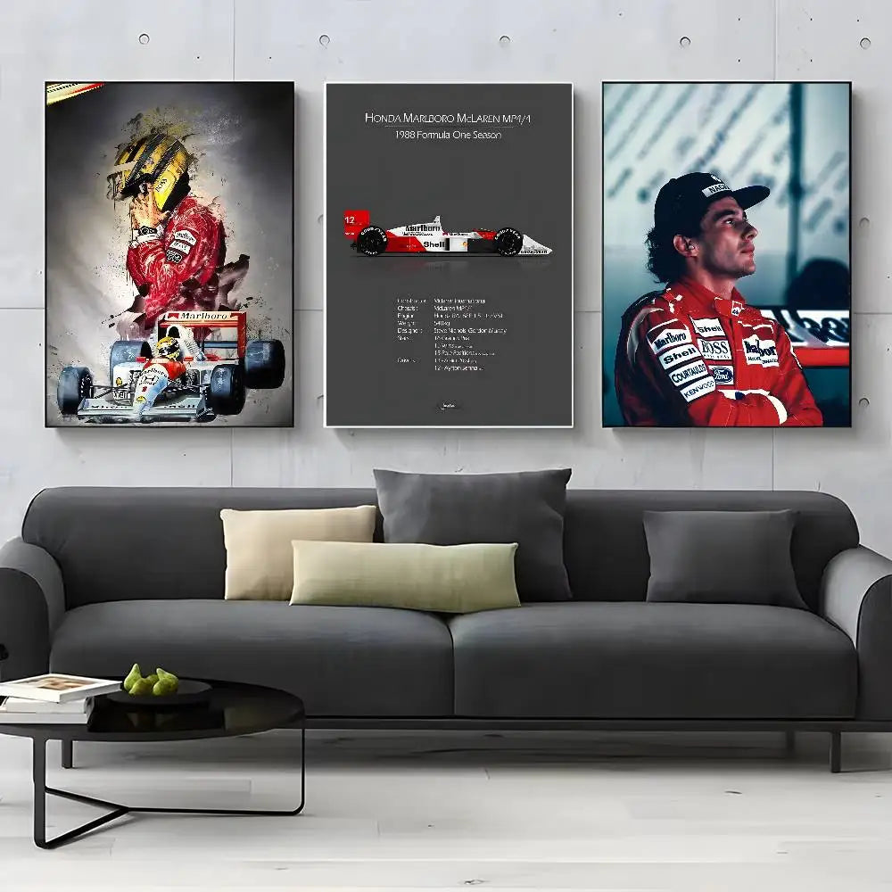 F1 A-Ayrton Senna racer Posters