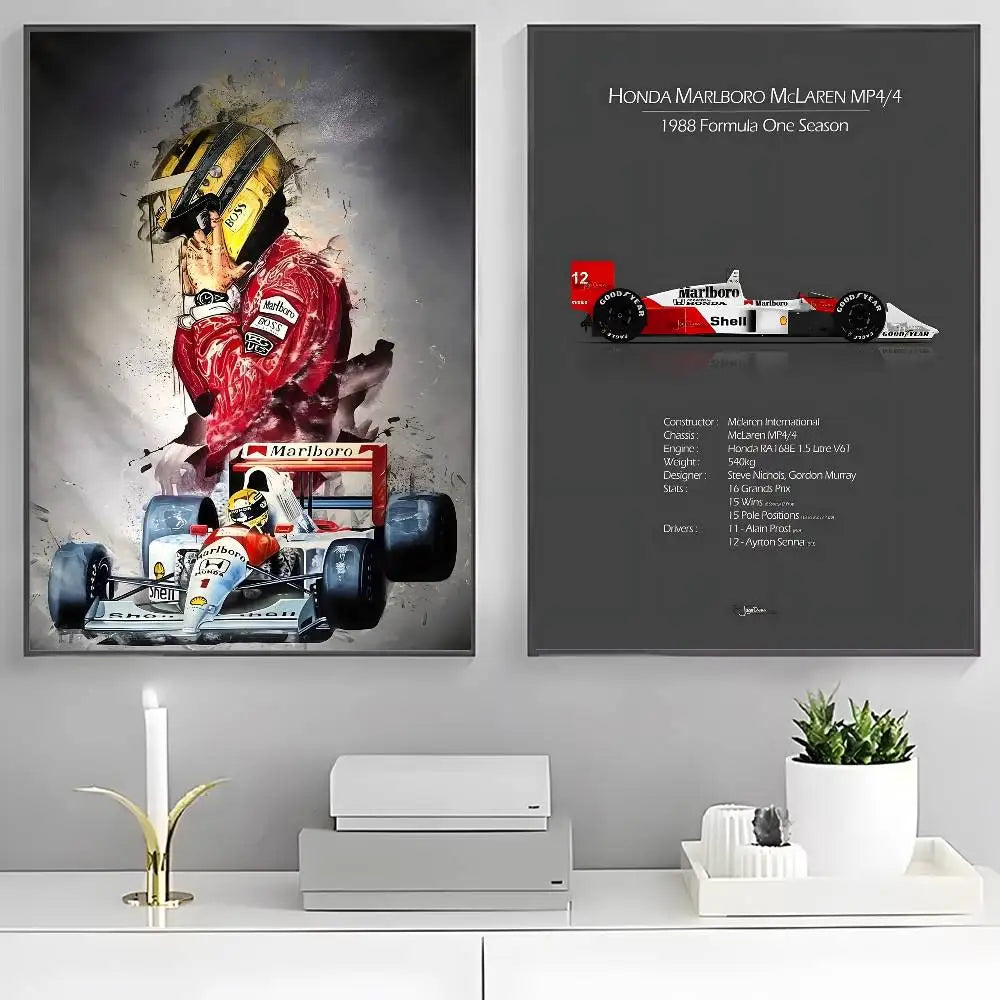 F1 A-Ayrton Senna racer Posters