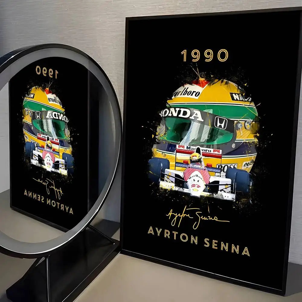 F1 A-Ayrton Senna racer Posters