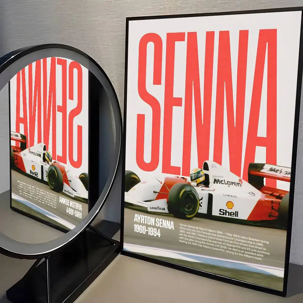 F1 A-Ayrton Senna racer Posters